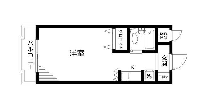日神パレステージひばりヶ丘(1K/2階)の間取り写真