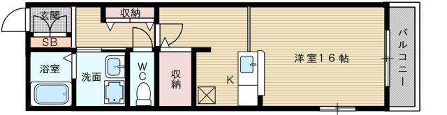 アールメゾンアワジ(ワンルーム/2階)の間取り写真