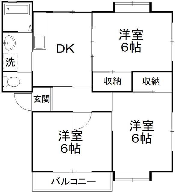 コスミック富塚(3DK/1階)の間取り写真