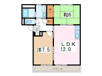 レジデンス筒井(2LDK/2階)の間取り写真