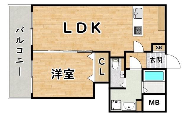 エバービューハイツ(1LDK/4階)の間取り写真