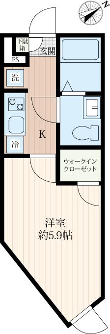 グランメゾン八千代台イースト(1K/1階)の間取り写真