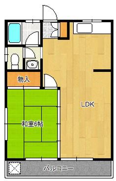 津田沼ハイツ(1LDK/3階)の間取り写真