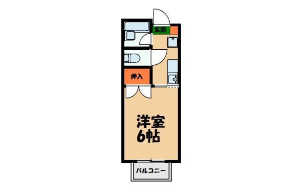 コーポK・K(1K/1階)の間取り写真