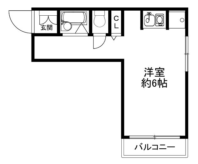 コーポ中井(ワンルーム/2階)の間取り写真