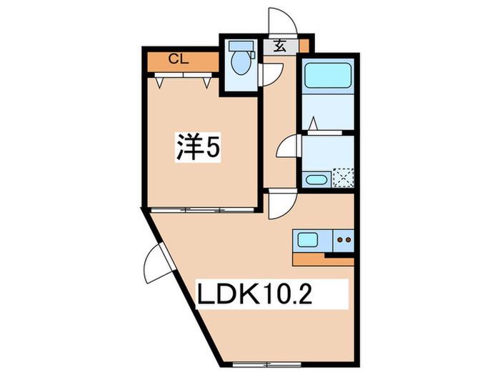 ファウンテンヒルズ大宮町(1LDK/1階)の間取り写真