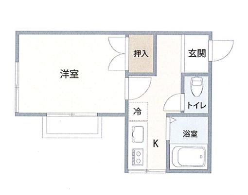 ALBA八乙女(1K/1階)の間取り写真