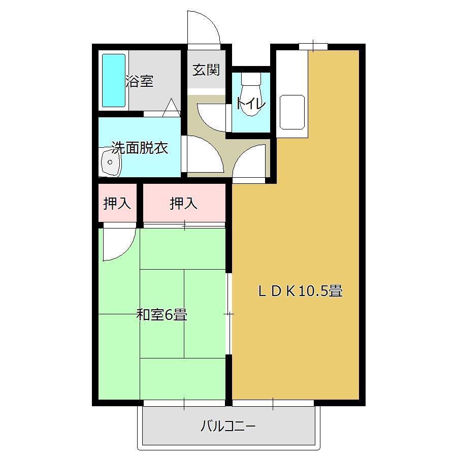 メゾン柳田(1LDK/2階)の間取り写真