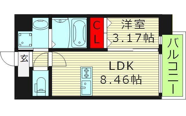 GRAN PASEO都島(1LDK/7階)の間取り写真