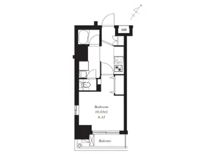 プライマル茅場町(1K/7階)の間取り写真