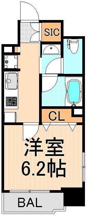 ミュプレ根岸(1K/11階)の間取り写真