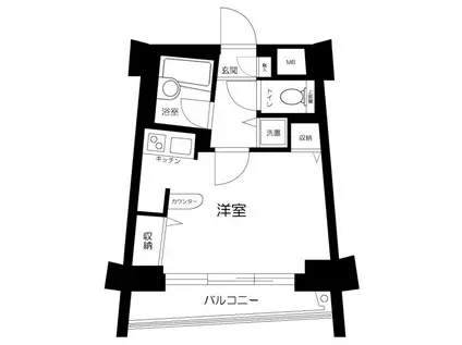 サンテミリオン目白西(1K/4階)の間取り写真