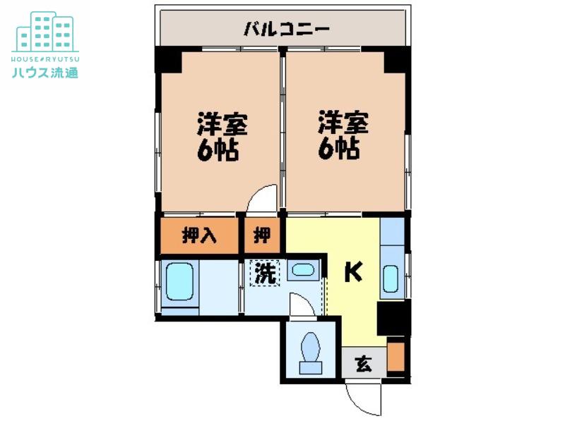 TSビル(2K/5階)の間取り写真