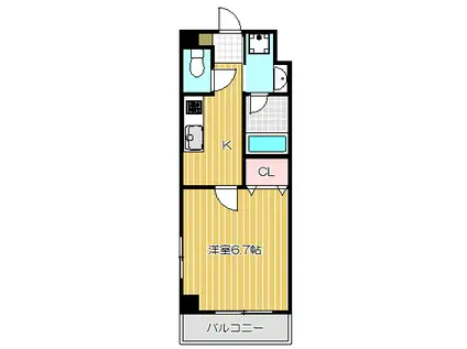 サンクレスト荏原中延(1K/2階)の間取り写真