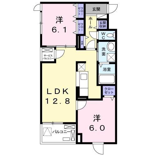 フォレスターナ(2LDK/2階)の間取り写真