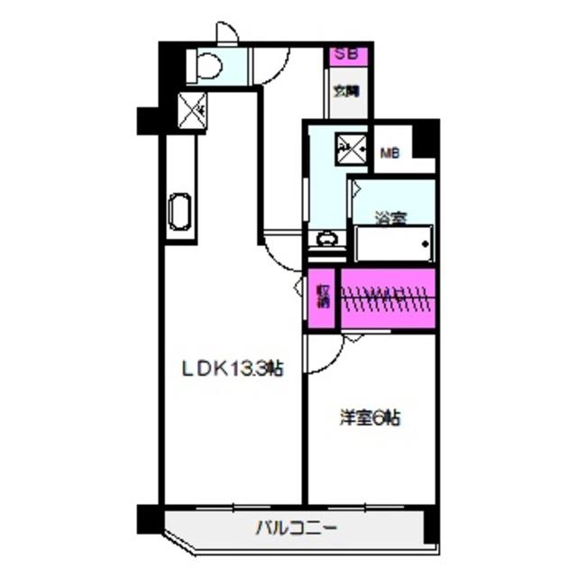 メゾンドファミーユ鶴見緑地公園(1LDK/1階)の間取り写真