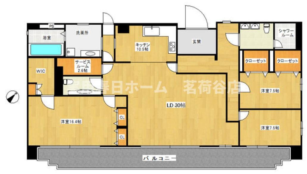 ロイヤルタワー春日(3SLDK/12階)の間取り写真