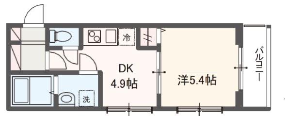 MELDIA岩槻III(1DK/2階)の間取り写真