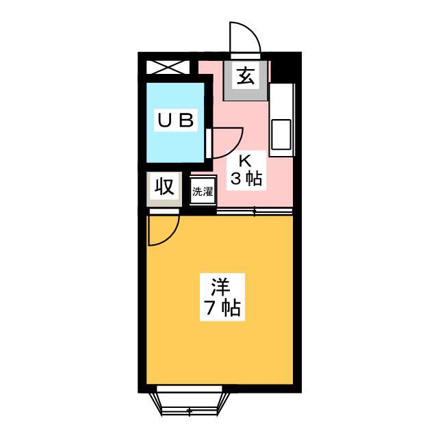ホワイトベース(1K/1階)の間取り写真