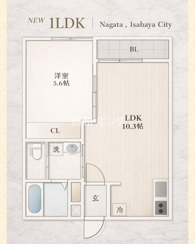 EXCEL長田A(1LDK/2階)の間取り写真