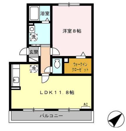 エクレール新栄 B棟(1LDK/3階)の間取り写真
