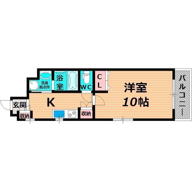 ウィル成育(1K/5階)の間取り写真