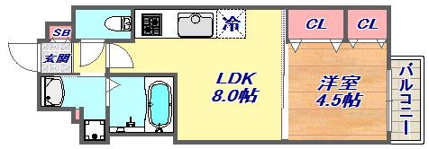 コンフォート王子(1LDK/5階)の間取り写真