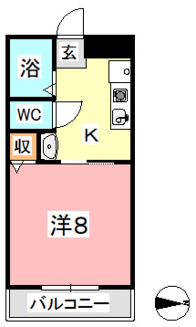 ルネス21(1K/3階)の間取り写真