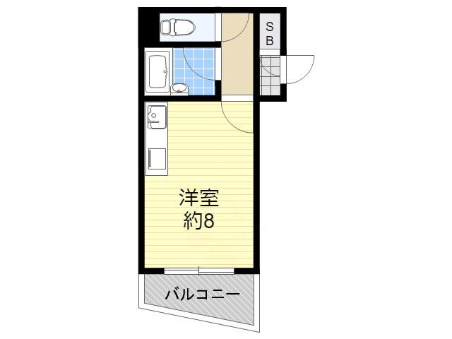 シャトレーヌ北島(ワンルーム/6階)の間取り写真