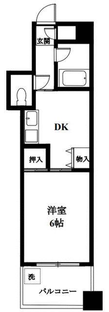 セザール柏(1DK/4階)の間取り写真