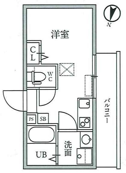 TS CUORE横濱元町(ワンルーム/1階)の間取り写真