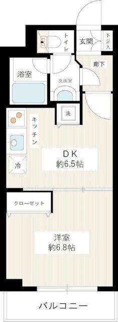カスタリア新宿御苑(1DK/8階)の間取り写真