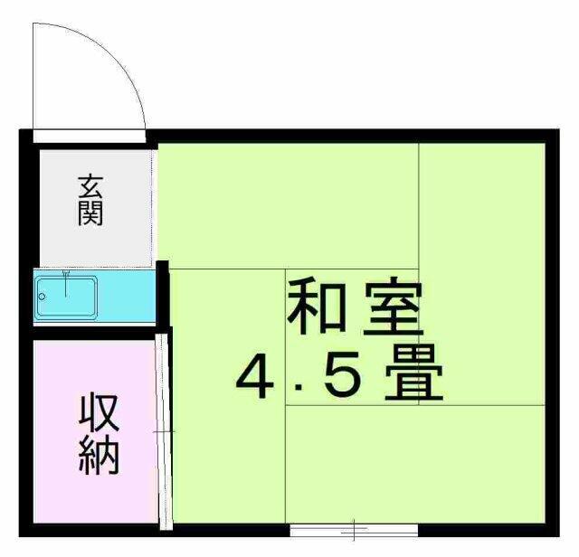 高木アパート(ワンルーム/2階)の間取り写真
