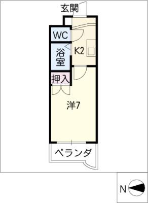 SPACE 1ST(1K/3階)の間取り写真