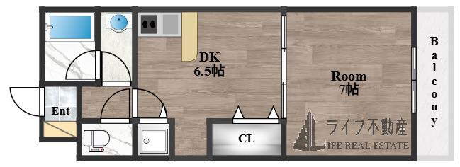 くすのき城オズ(1DK/2階)の間取り写真