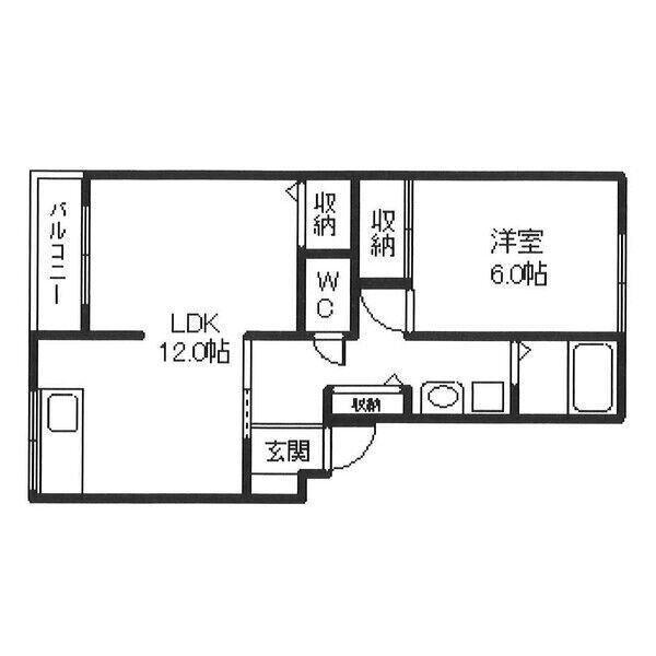 レオパレスV(1LDK/1階)の間取り写真
