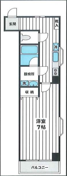 エクセラン砂子(1K/5階)の間取り写真
