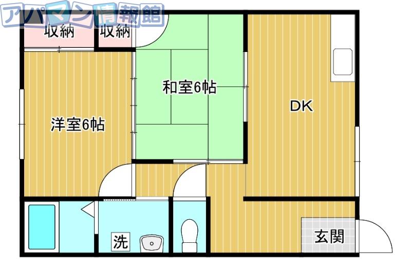 コーポひまわり(2DK/1階)の間取り写真