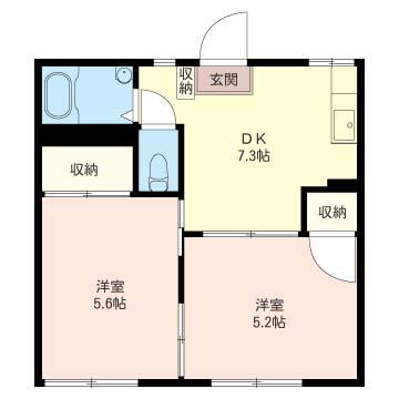 SHM 第二小山ハイツ(2DK/1階)の間取り写真