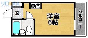カムネス経大前(ワンルーム/4階)の間取り写真