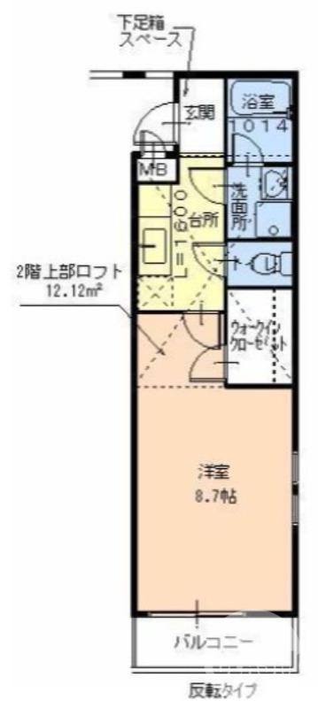 フジパレスデルフィ鳳南(1K/1階)の間取り写真