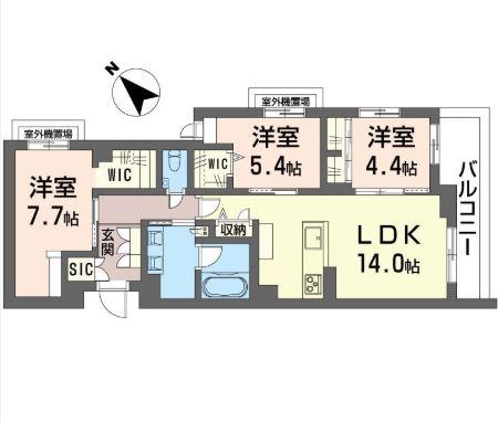 レスピラーレ湘南(3LDK/3階)の間取り写真
