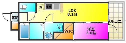 CRYSTAL&RESORT GRANDE(1LDK/2階)の間取り写真