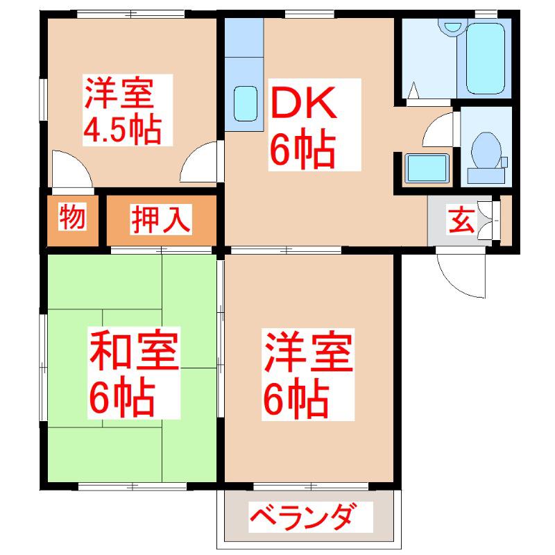 メゾンソリアード(3DK/1階)の間取り写真