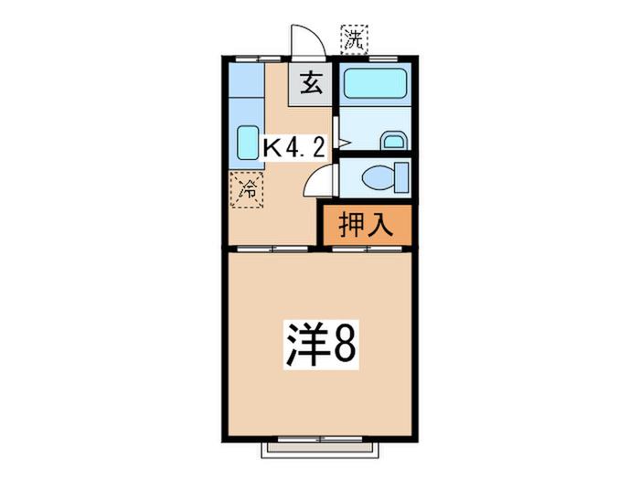 マイライフ(1K/1階)の間取り写真