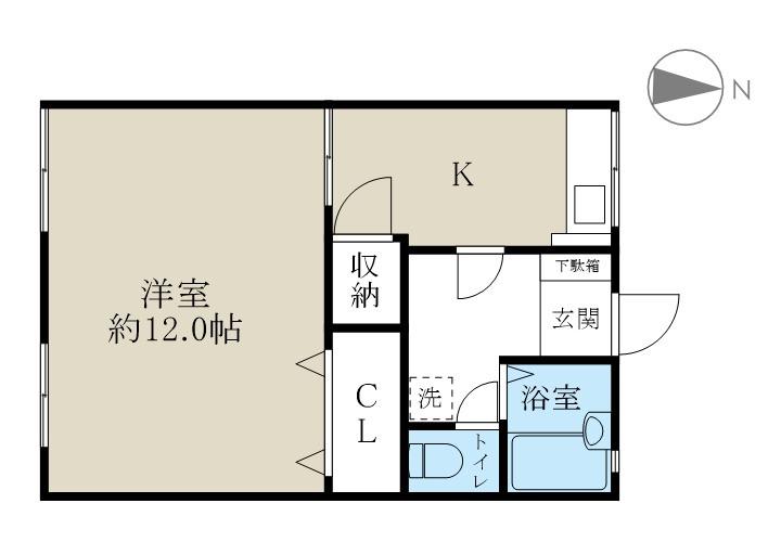 アピア信濃町(1K/1階)の間取り写真