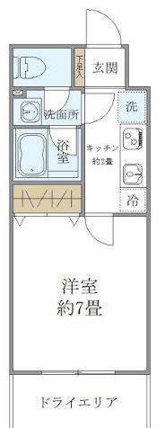 AS CABINS(1K/B1階)の間取り写真