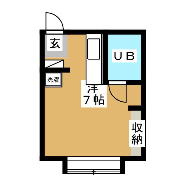 パラゼット下高井戸(ワンルーム/1階)の間取り写真