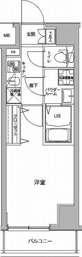 ジェノヴィア川崎駅グリーンヴェール(1K/9階)の間取り写真