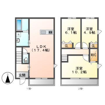 オリエントソレイユ5(3LDK/1階)の間取り写真